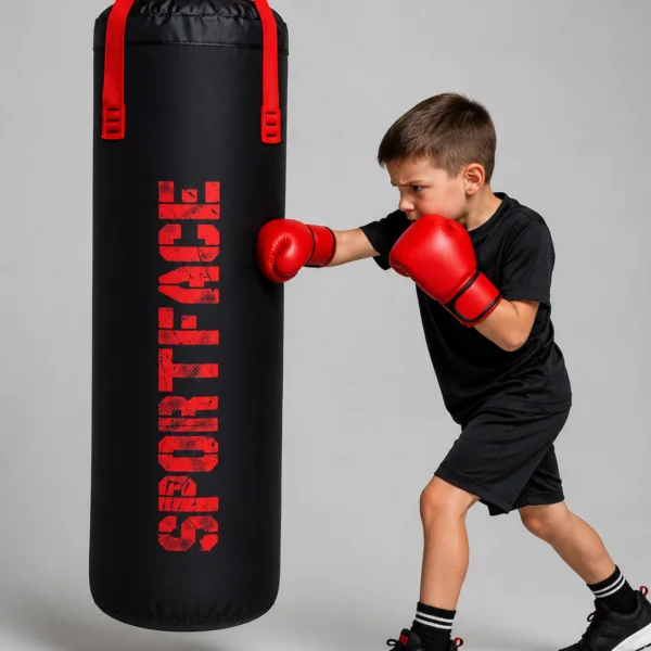 Sportface  SF-BSK16  Çocuk  Boks  Torbası  Seti  60x20 cm  |  Boks  Eldiveni  Hediyeli  |  6-12 Yaş  Antrenman  Kum  Torbası