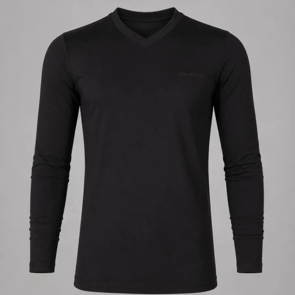 Uzun Kollu V Yaka Slim Fit Pamuklu Tişört